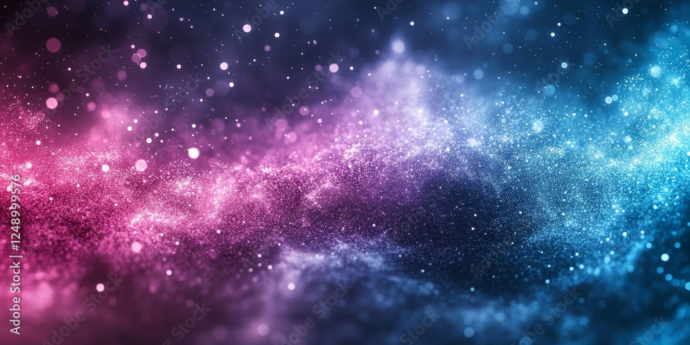 Fototapeta premium Cosmic Nebula, Pink and Blue Hues 