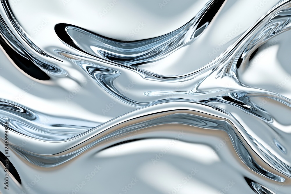 A background with silver waves. Generative AI A background with silver waves. Generative AI