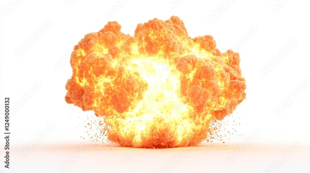 Bunker Blast, an explosive eruption from an underground facility, forcefully projecting debris and smoke upwards against a stark white backdrop, showcasing raw power and destruction. Bunker Blast, an explosive eruption from an underground facility, forcefully projecting debris and smoke upwards against a stark white backdrop, showcasing raw power and destruction.