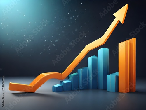Business Growth Chart with Bar and Line Graphs