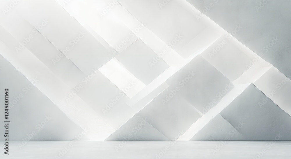 Fototapeta premium Minimalist Geometric White Background Soft Lighting 3D Illustration