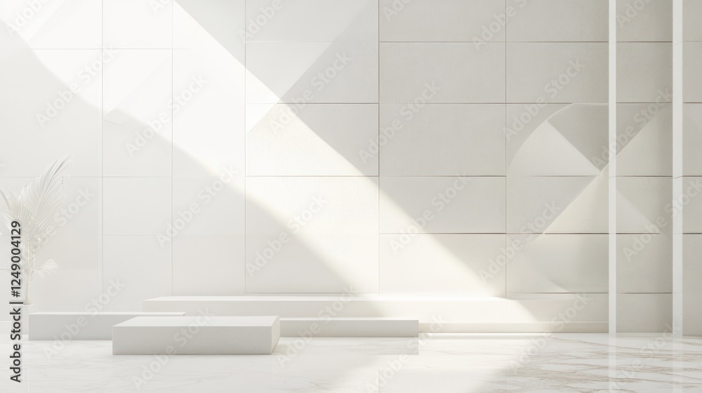Minimalistic White Geometric Shapes Abstract Background with Copy Space Minimalistic White Geometric Shapes Abstract Background with Copy Space