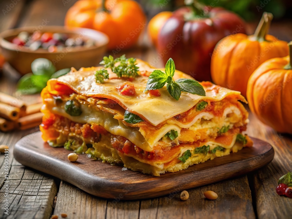 Delicious Homemade Vegetarian Pumpkin Lasagne - Autumnal Comfort Food Delicious Homemade Vegetarian Pumpkin Lasagne - Autumnal Comfort Food