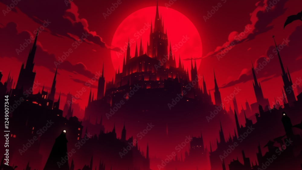 Naklejka premium anime wallpaper abstract illustration background..