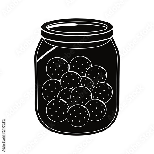glass jar of preserved cherries