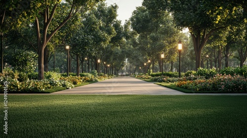 Wallpaper Mural Strolling through serenity a peaceful urban park experience Torontodigital.ca