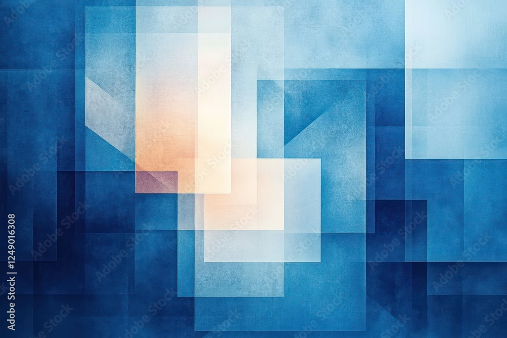 Obraz premium Abstract Blue and White Geometric Pattern with Contemporary Art Texture and Gradient Design Elements