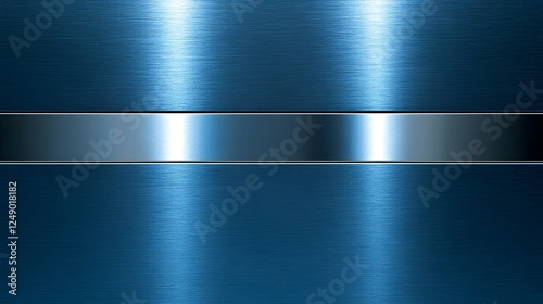 A textured metallic surface in shades of blue with a horizontal silver band, creating a modern and industrial aesthetic.