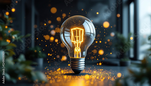 Glowing Light Bulb Idea Inspiration Concept