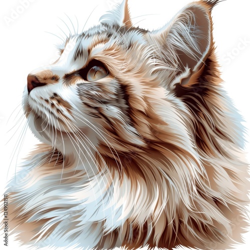 Isolated cat cutout on a crisp white background for clean and simple visual appeal