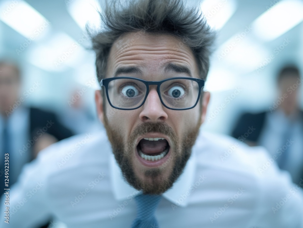 Obraz premium shocked businessman with mouth open and eyes wide