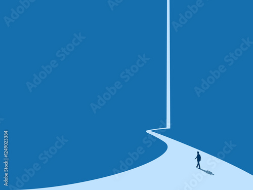 Long road, People walking towards the path of career growth