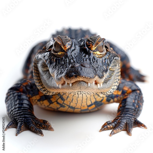 Isolated crocodile cutout on a clean white background for graphic design and illustrations