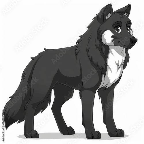 Isolated wolf figure on a clean white background for artistic and design purposes