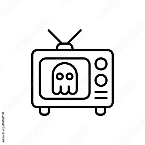 Horror movie outline icons, minimalist vector illustration ,simple transparent graphic element .Isolated on white background