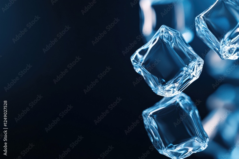 ice cubes floating on a dark background ice cubes floating on a dark background