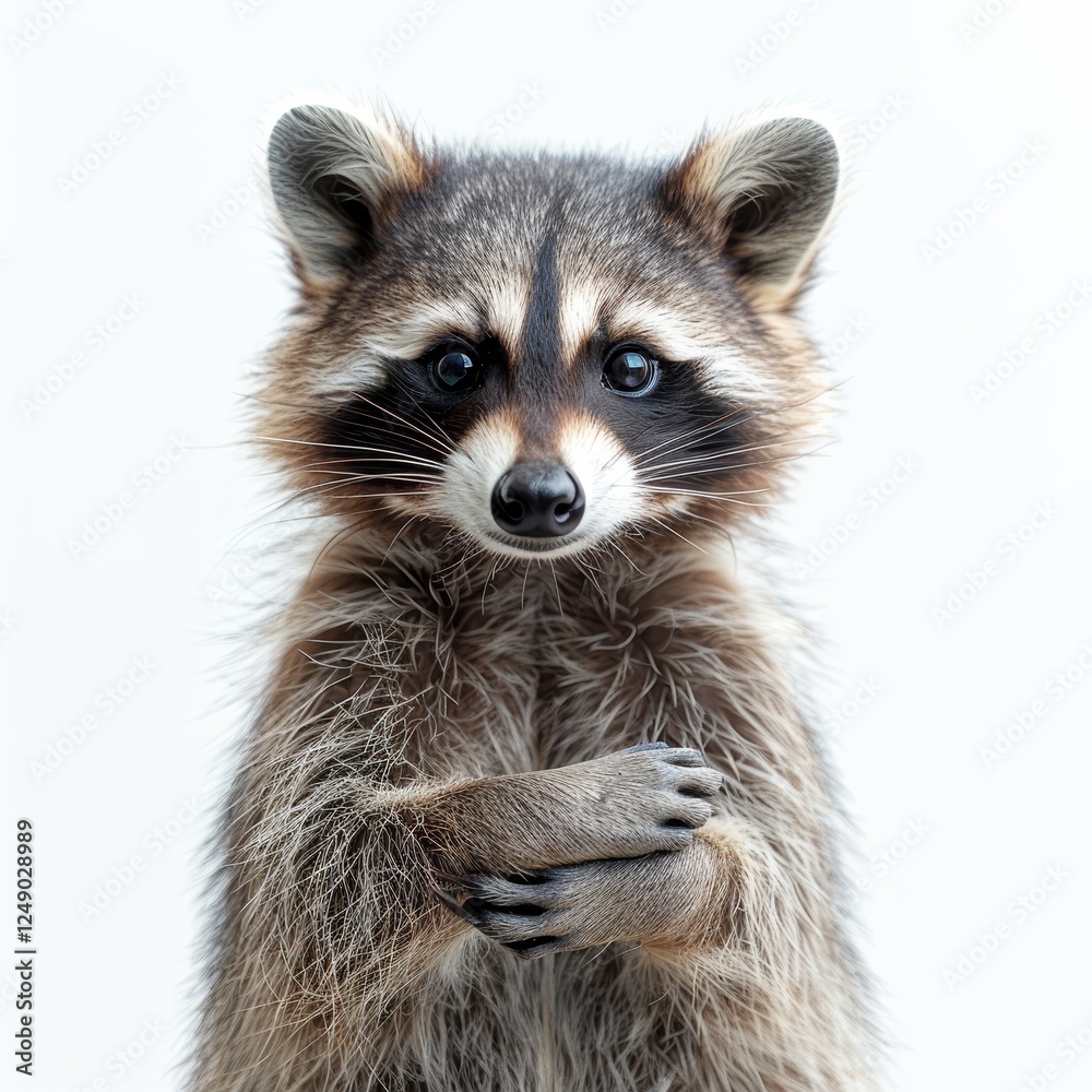 Raccoon isolated on a white background cutout Raccoon isolated on a white background cutout