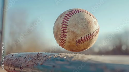 Baseball bat hitting ball in slow-motion