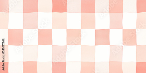 Pink Gingham Fabric Texture Seamless Pattern