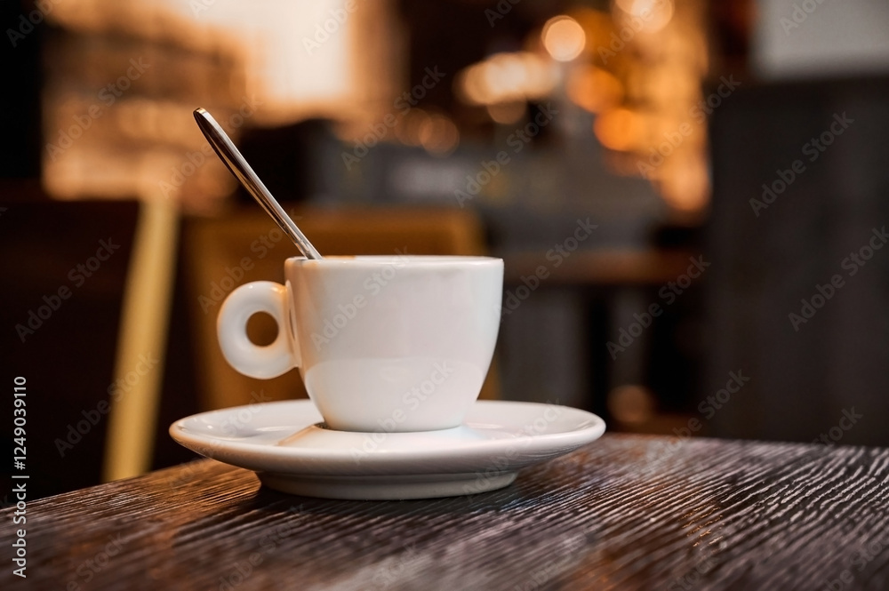 Enjoying a quiet moment with a warm beverage on a cozy table in a bustling cafe during the afternoon hours Enjoying a quiet moment with a warm beverage on a cozy table in a bustling cafe during the afternoon hours