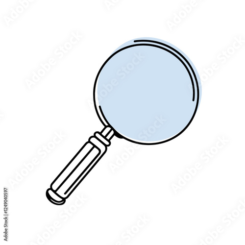 Magnifying glass continuous one line drawing. Loupe symbol in simple linear style. Search concept. Vector illustration.