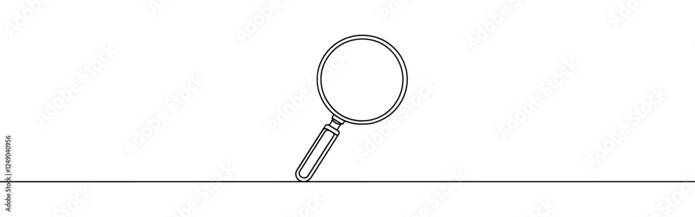 Magnifying glass continuous one line drawing. Loupe symbol in simple linear style. Search concept. Vector illustration. Magnifying glass continuous one line drawing. Loupe symbol in simple linear style. Search concept. Vector illustration.