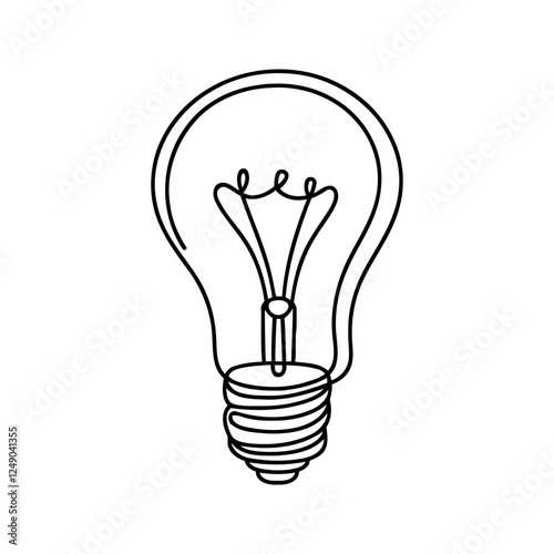 Light bulb continuous one line drawing. Lightbulb in simple linear style. Idea, brainstorm concept. Vector illustration.