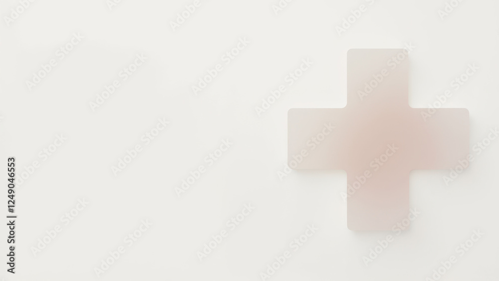 Fototapeta premium Cross on a light blue wall.