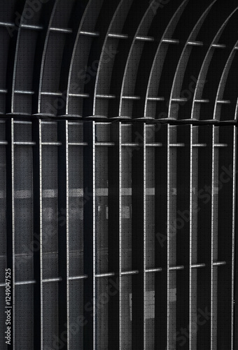 Wallpaper Mural An industrial wall grille structure in monochrome black and white Torontodigital.ca