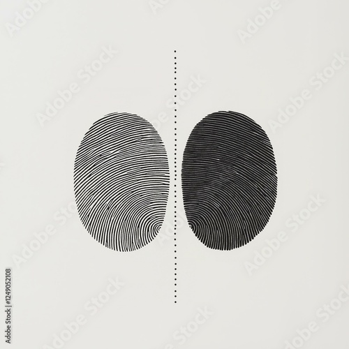 Abstract Fingerprints Divided by a Line