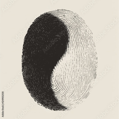 Yin and Yang Symbol Made of Fingerprints