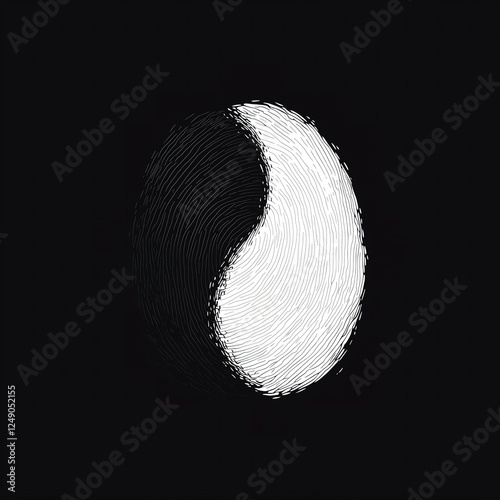 Yin and Yang Symbol in Black and White