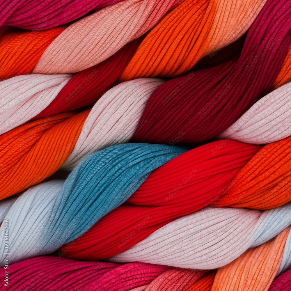 Intertwined Colorful Ropes Close-Up Intertwined Colorful Ropes Close-Up
