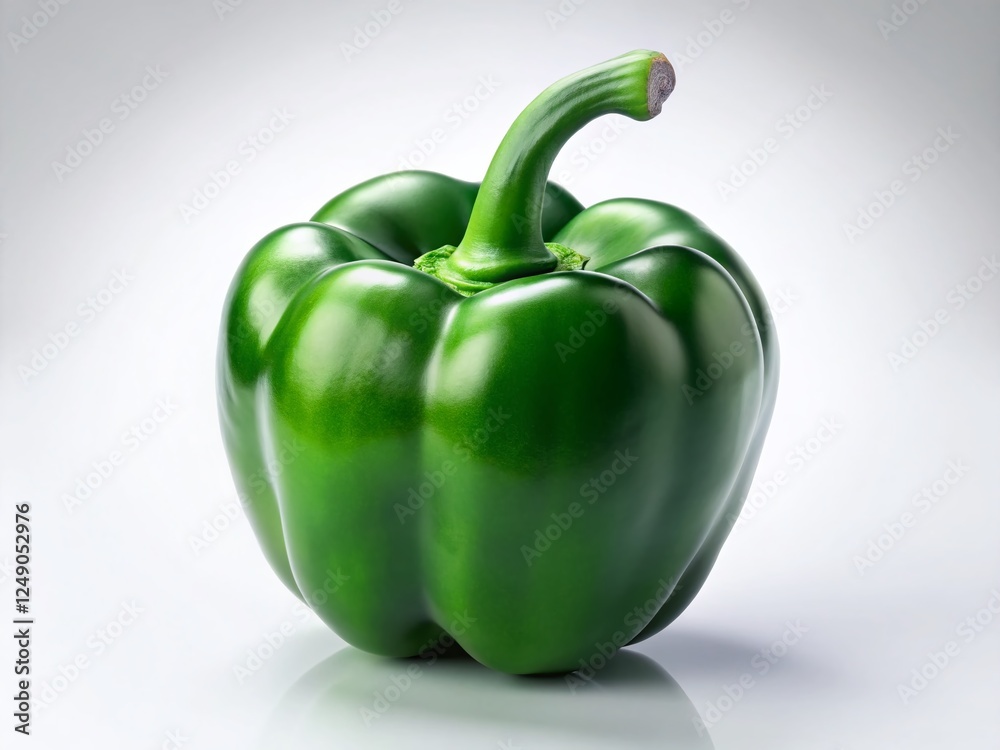 Green Bell Pepper, Isolated, Tilt-Shift, Miniature, Food Photography Green Bell Pepper, Isolated, Tilt-Shift, Miniature, Food Photography