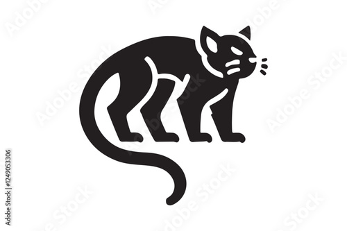 Wild Tasmanian Devil Silhouette Nature-Inspired Vector Art