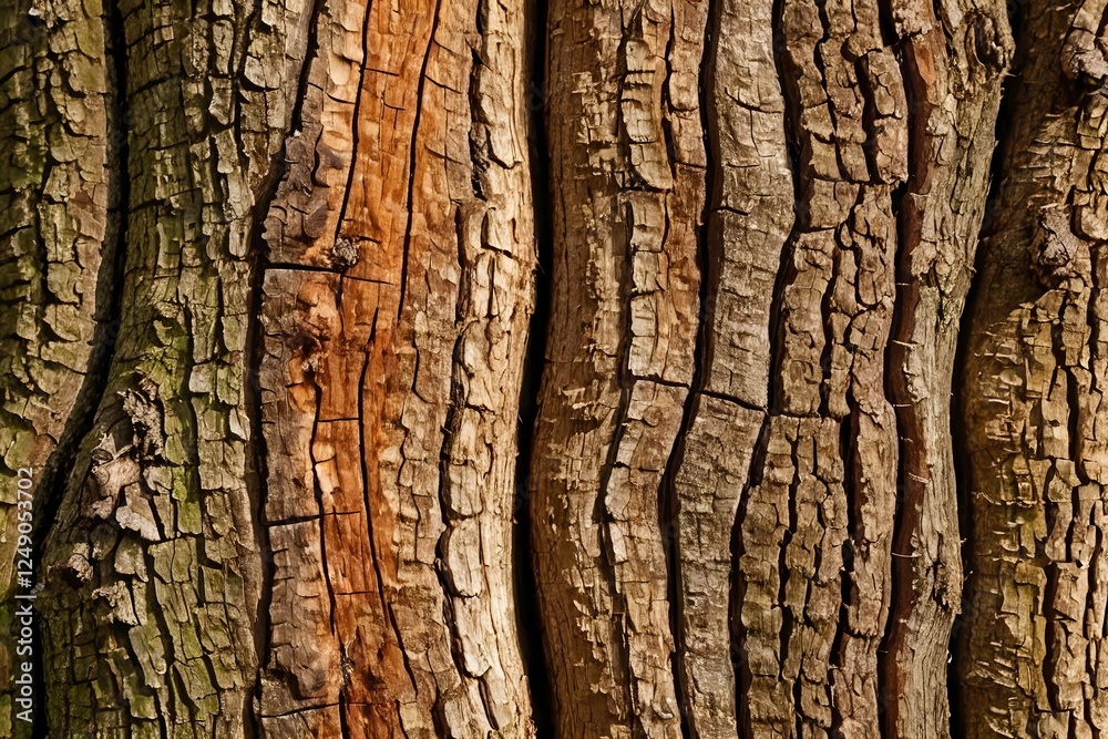 Tree bark texture with deep grooves, perfect for nature-inspired or rustic designs Tree bark texture with deep grooves, perfect for nature-inspired or rustic designs