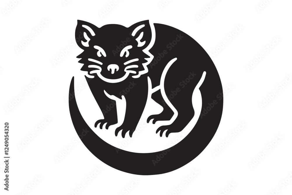 Minimalist Tasmanian Devil Silhouette Modern Vector Design Minimalist Tasmanian Devil Silhouette Modern Vector Design