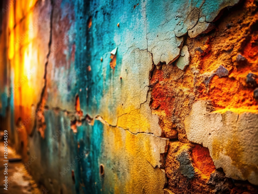 Grunge Concrete Wall Texture Background - Copy Space Right Side