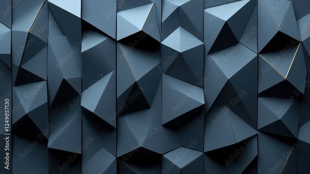 Obraz premium Abstract dark blue geometric wall texture background
