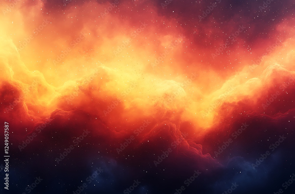 Obraz premium Fiery Nebula in Deep Space, a Stunning Cosmic Backdrop
