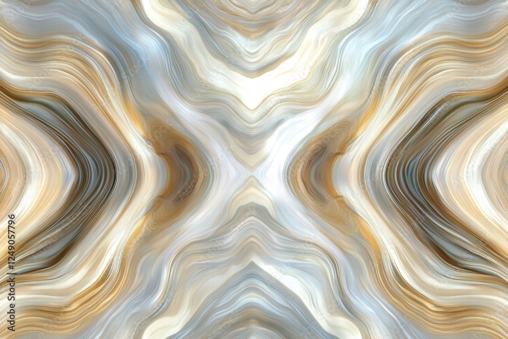 Symmetrical waves create an abstract pattern in soft neutral tones Symmetrical waves create an abstract pattern in soft neutral tones
