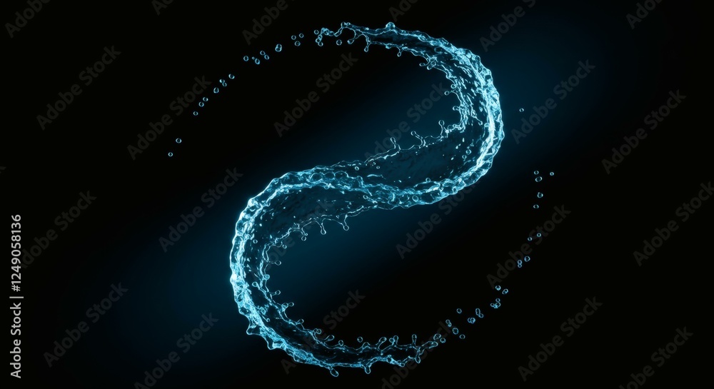 Naklejka premium abstract blue splash on black background