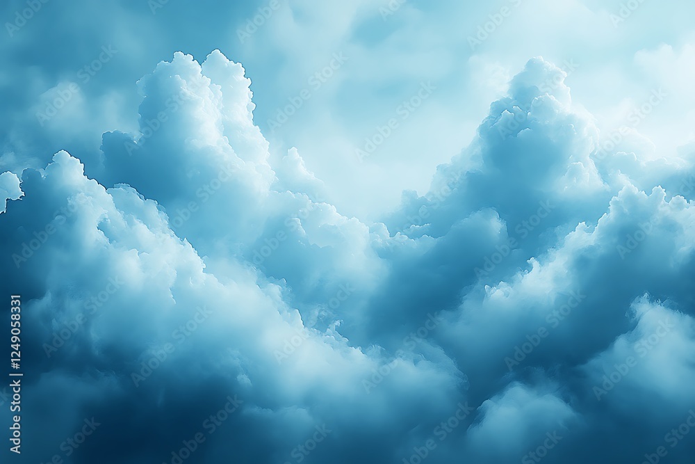Fototapeta premium Stunning Abstract Blue Cloudscape for Backgrounds