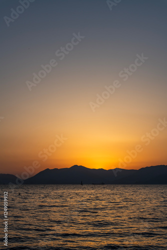 tranquil seascape after sunset