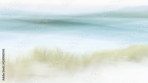 Photography An ICM (intentional camera movement) and double-layer photography on the beach o