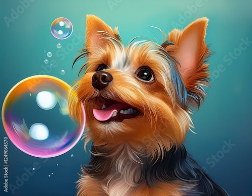 Yorkshire Terrier, Spaß mit Seifenblase
