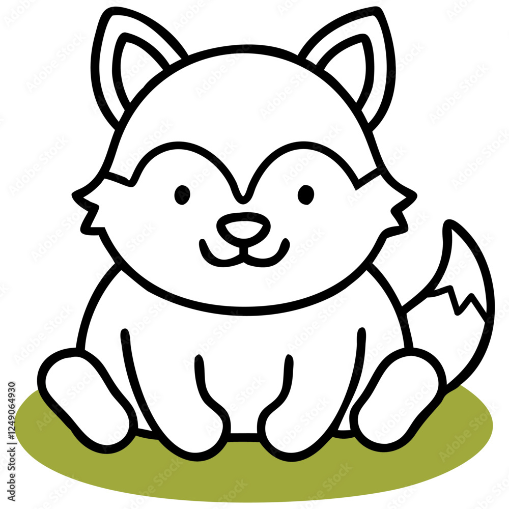 Fototapeta premium Cute Fox Vector Graphic Art Illustration