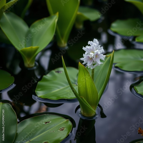 Water hyacinth is a hydrophyte plant that floats freely in freshwater ecosystems 4k wallpaper background abstract wallpaper modern design photo