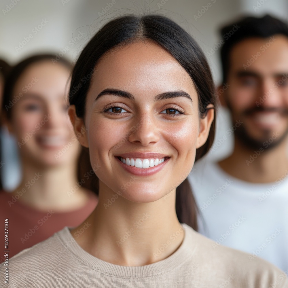 group of smiling people looking at the camera group of smiling people looking at the camera