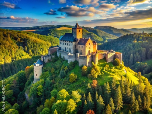 Landstejn Castle, Czech Republic: Majestic Medieval Fortress on Sunny Hilltop photo